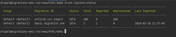 Drush Migrate Status